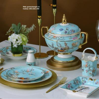 BỘ BÁT ĐĨA CAO CẤP PHƯỢNG HOÀNG XANH NGỌC